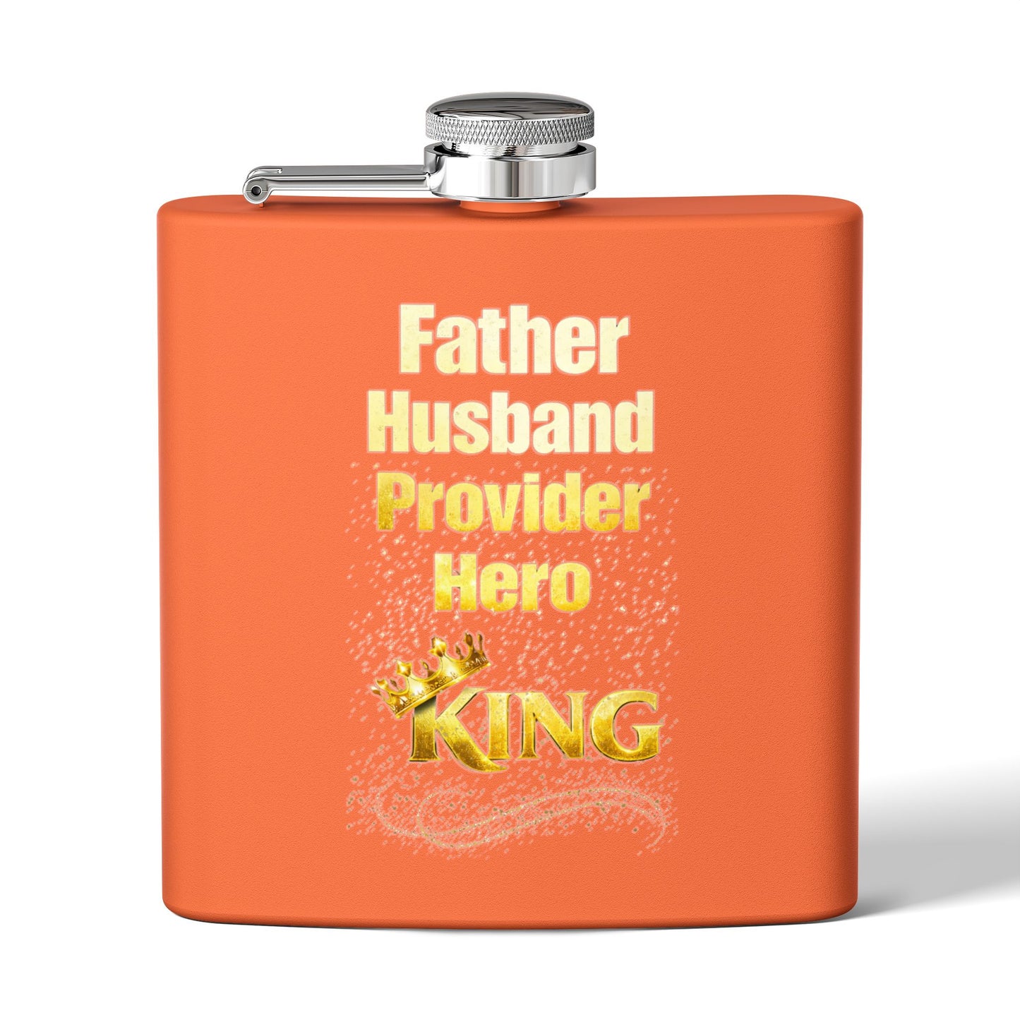 "Father Husband Provider Hero" 6oz Stainless Steel Flask- Gift for Dad