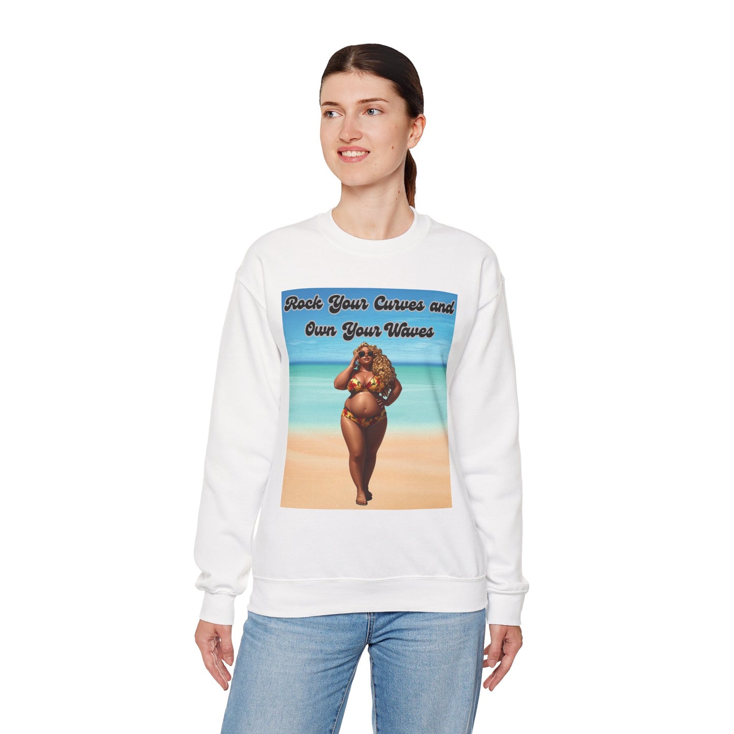 Rock Your Curves and Own Your Waves Crewneck Sweatshirt