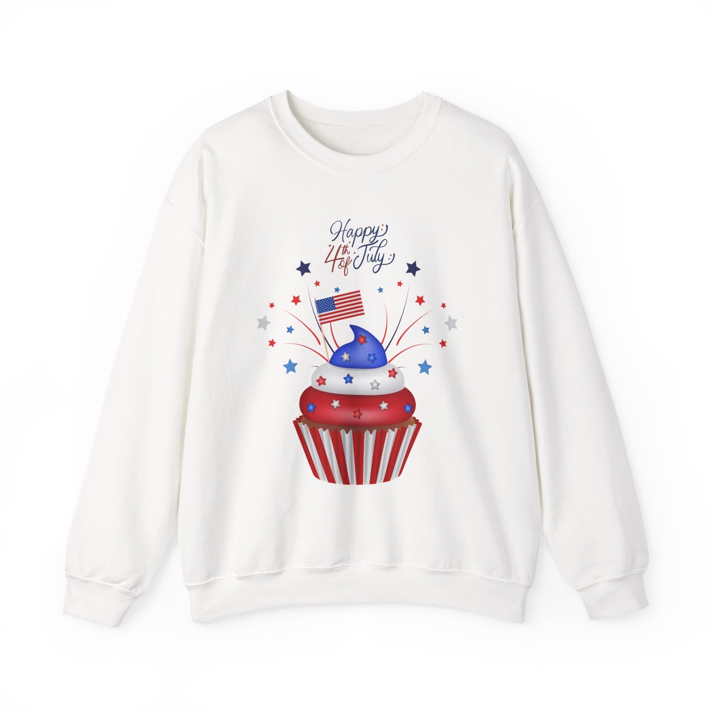 4th of July Patriotic Cupcake Crewneck Sweatshirt