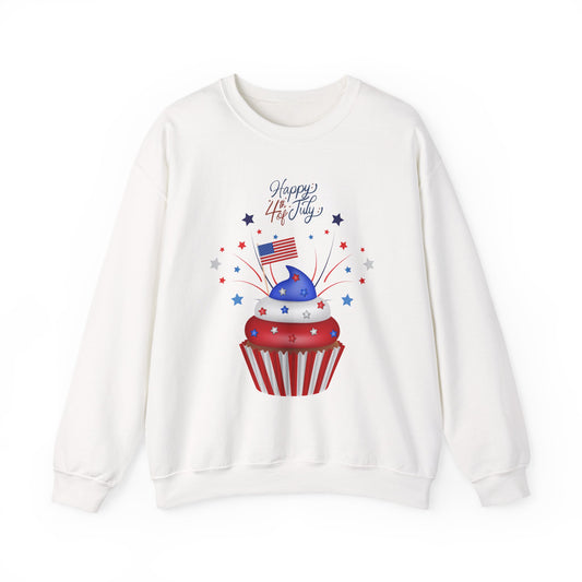 4th of July Patriotic Cupcake Crewneck Sweatshirt