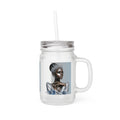 Queen Silver Mason Jar with Straw