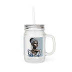 Queen Silver Mason Jar with Straw