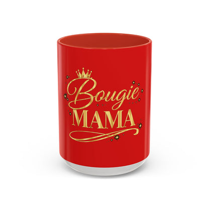 Bougie Mama Coffee Mug — Red Accent 11/15oz Gift for Stylish Moms