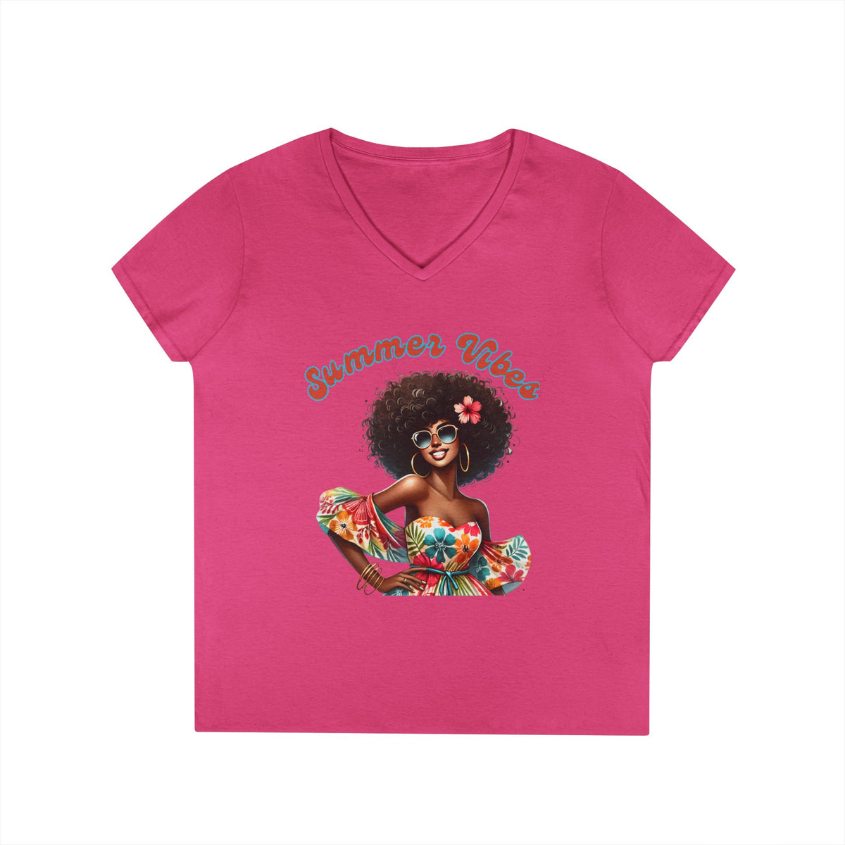 Vibrant Summer Vibes 2 V-Neck T-Shirt