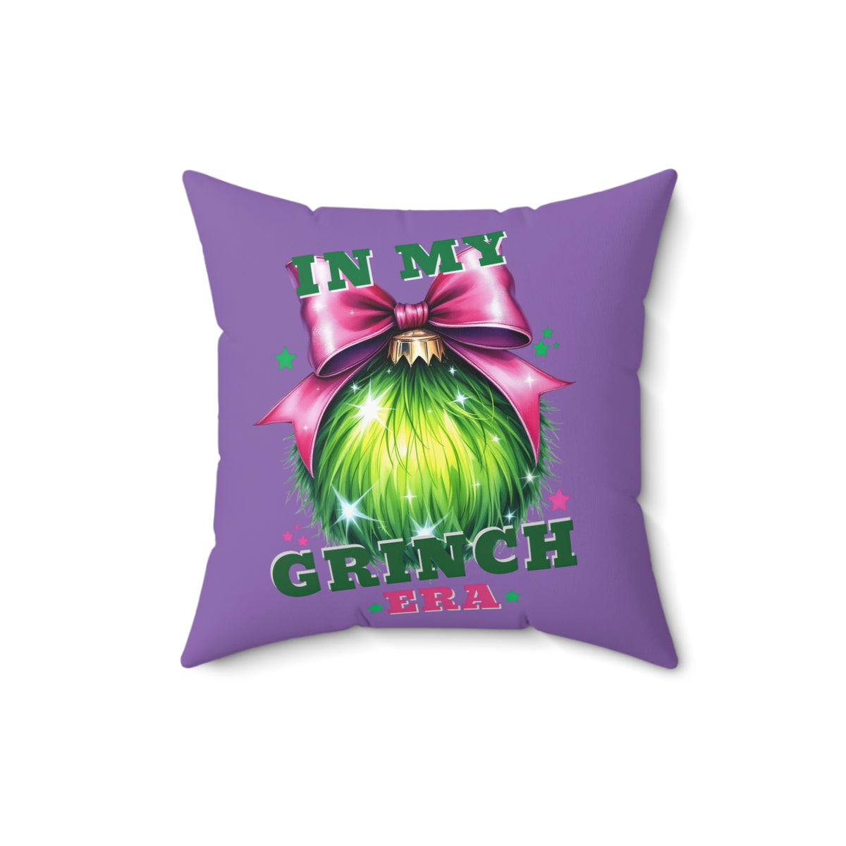 In My Grinch Era-Spun Polyester Square Pillow (Lt Purple)
