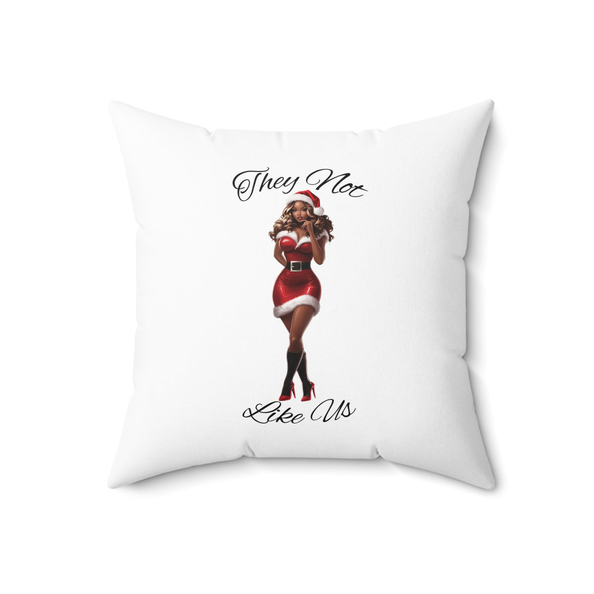 They Not Like Us 3- (White) Spun Polyester Square Pillow