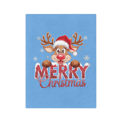 Merry Christmas Rudolf-Light Blue