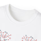 4th of July Fireworks Tee - "Happy 4th of July" Patriotic Cotton Shirt