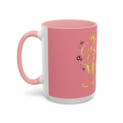 Bougie Mama Coffee Mug – Pink Accent 11/15oz, Gold Script Mom Gift
