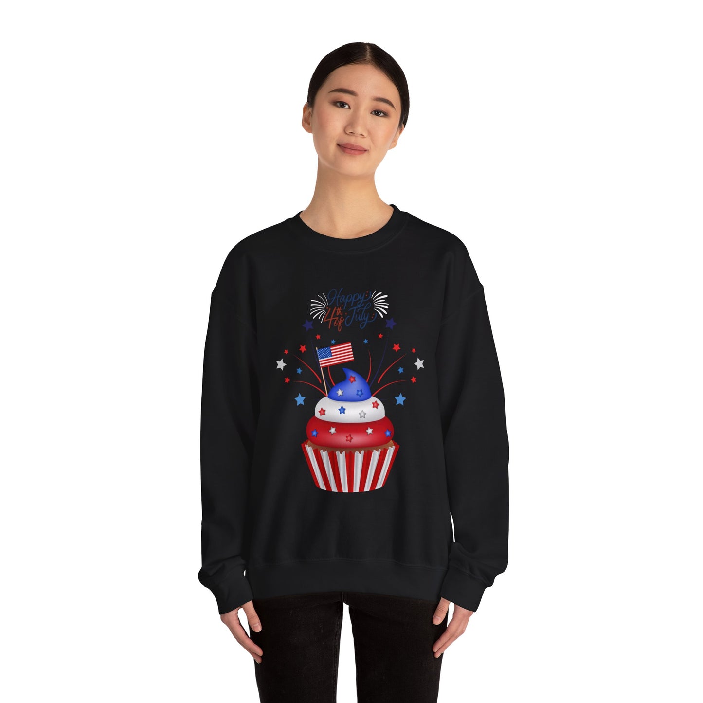 4th of July Patriotic Cupcake Crewneck Sweatshirt