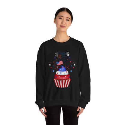 4th of July Patriotic Cupcake Crewneck Sweatshirt
