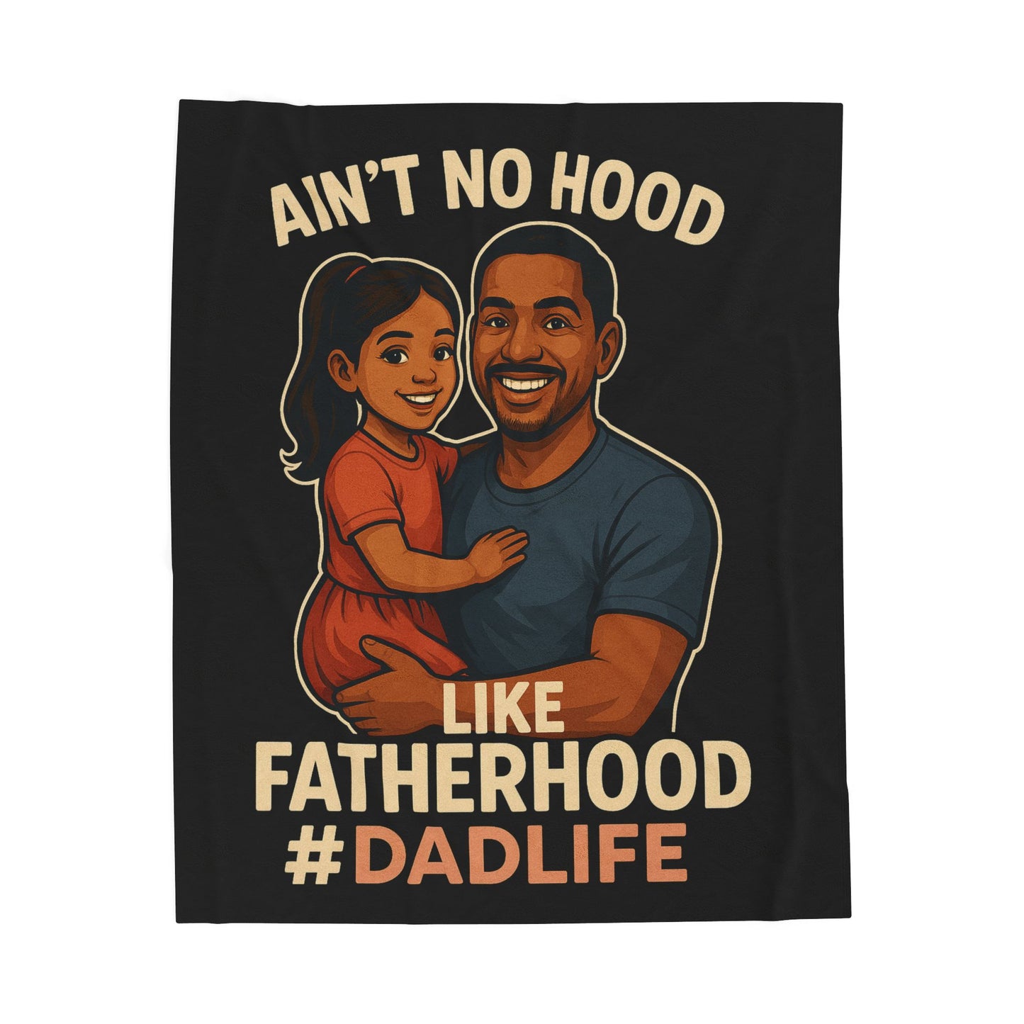 Fatherhood-Hispanic-Blk Plush Blanket