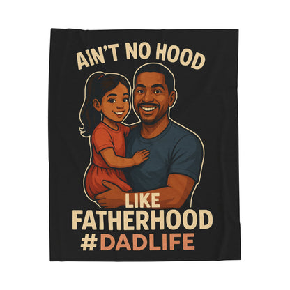 Fatherhood-Hispanic-Blk Plush Blanket