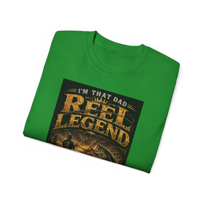 "I'm That Dad, Reel Legend" Graphic Tee-Fishing Dad T-Shirt