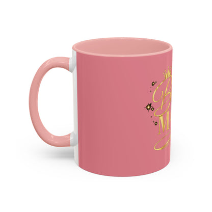 Bougie Mama Coffee Mug – Pink Accent 11/15oz, Gold Script Mom Gift