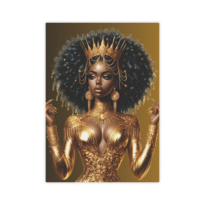 Golden Goddess- Canvas Photo Tile - Afrocentric Wall Art for Home Decor