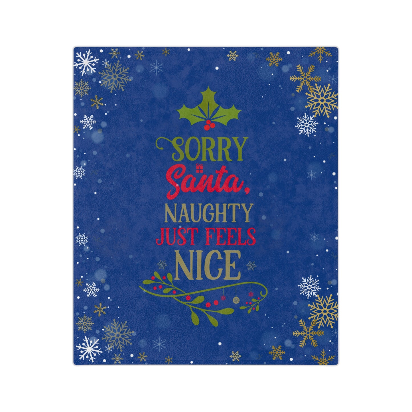 Naughty Feels Nice 2-Velveteen Microfiber Blanket (Dk Blue)