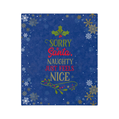 Naughty Feels Nice 2-Velveteen Microfiber Blanket (Dk Blue)