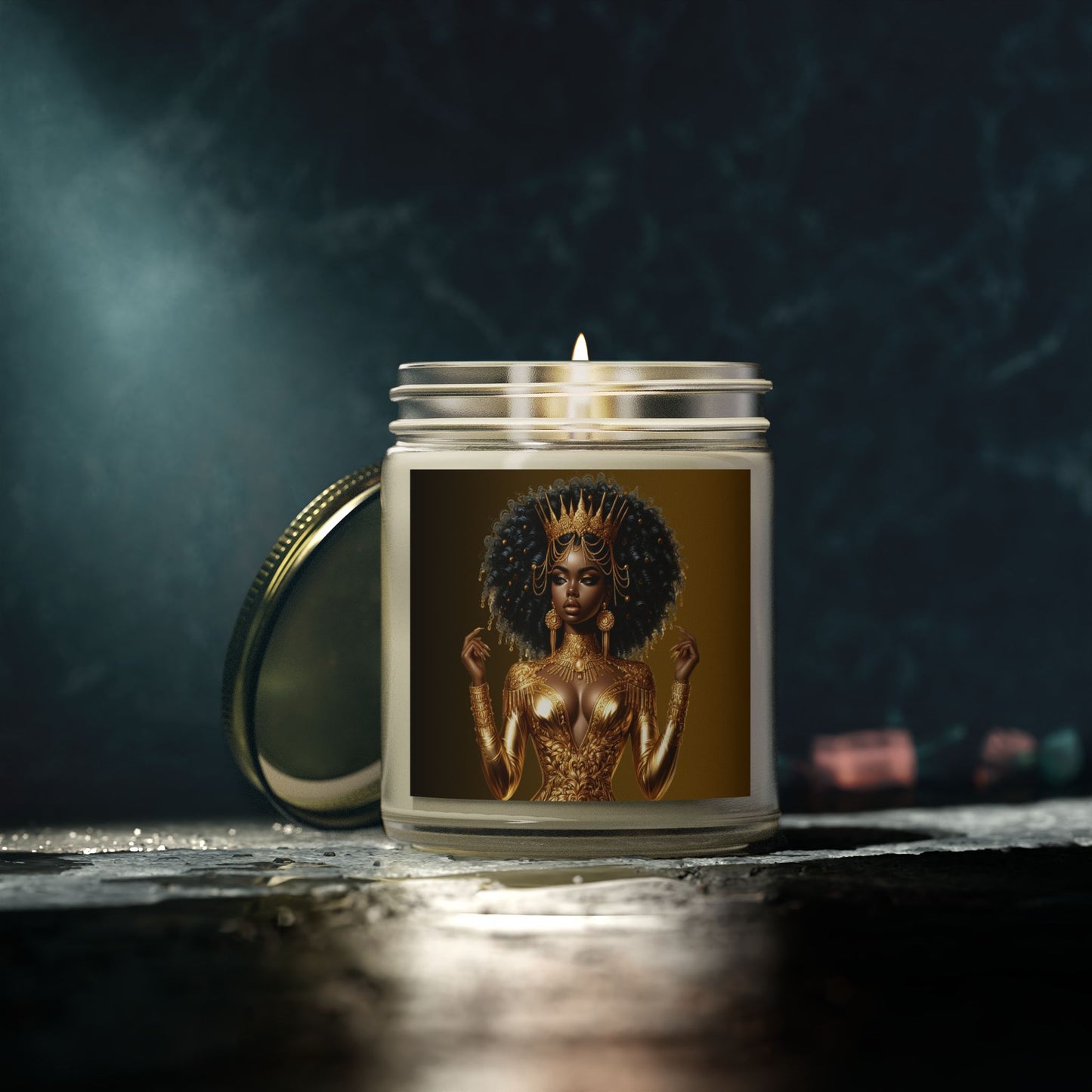 Golden Goddess-Scented Candles, Coconut Apricot Wax (4oz, 9oz)