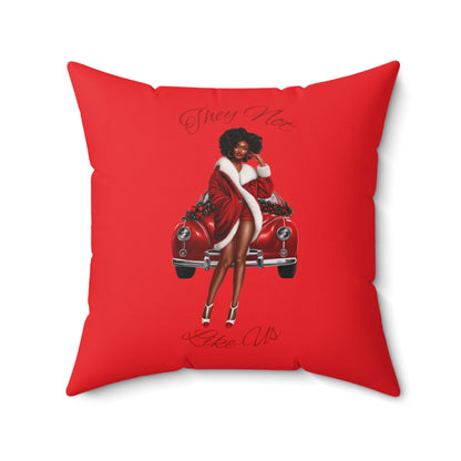 They Not Like Us 4- (Red) Spun Polyester Square Pillow