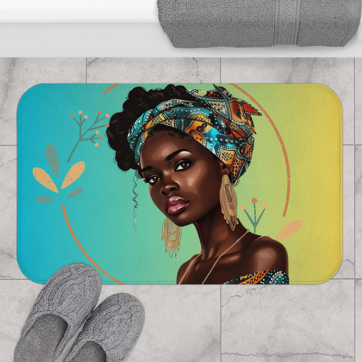 Queen Teal Bathmat
