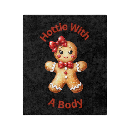 Hottie With A Body-Velveteen Microfiber Blanket (Black)