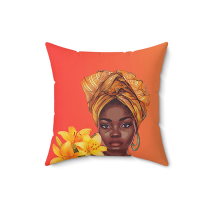 Lily-Spun Polyester Square Pillow