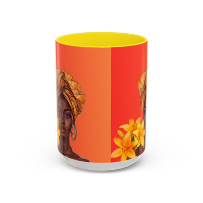 Queen Lily Coffee Mug - Colorful Floral Design