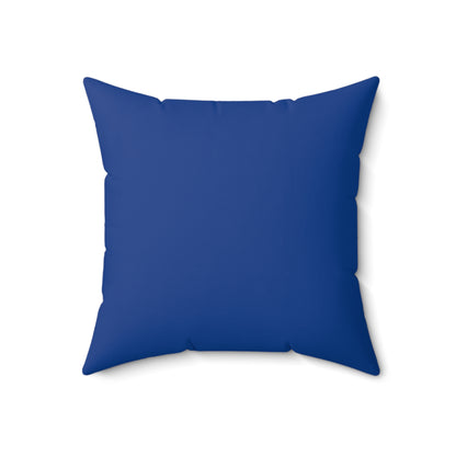 Blk Santa- Polyester Square Pillow (Dk Blue)