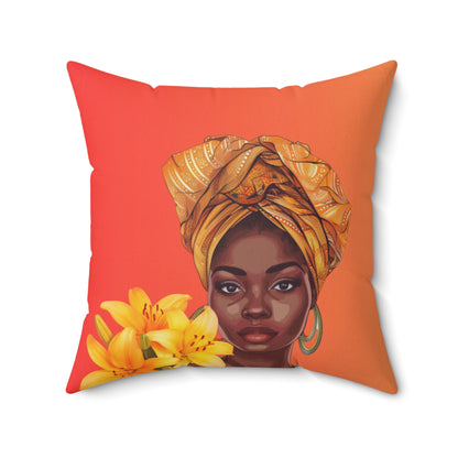 Lily-Spun Polyester Square Pillow