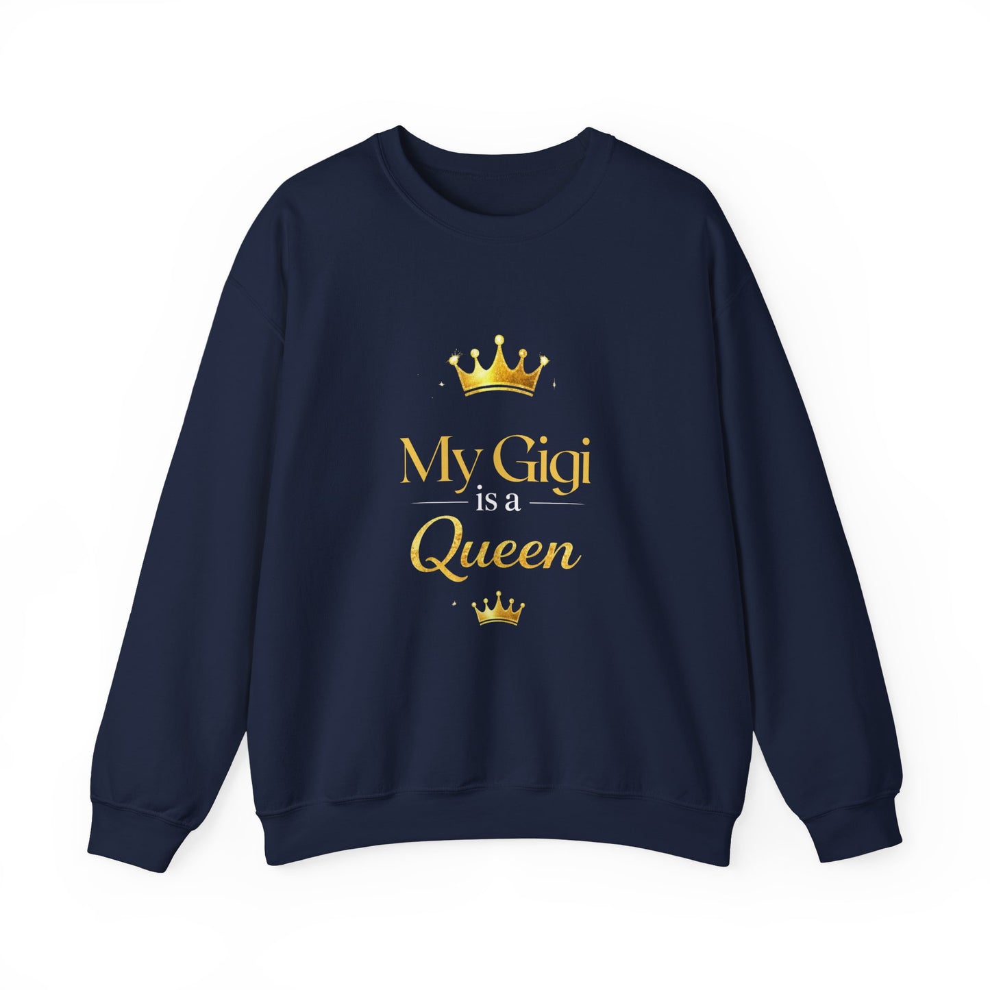 Gigi Crewneck Sweatshirt — "My Gigi is a Queen" Gold Crown Graphic