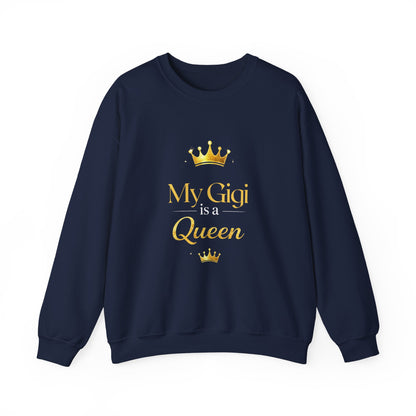Gigi Crewneck Sweatshirt — "My Gigi is a Queen" Gold Crown Graphic
