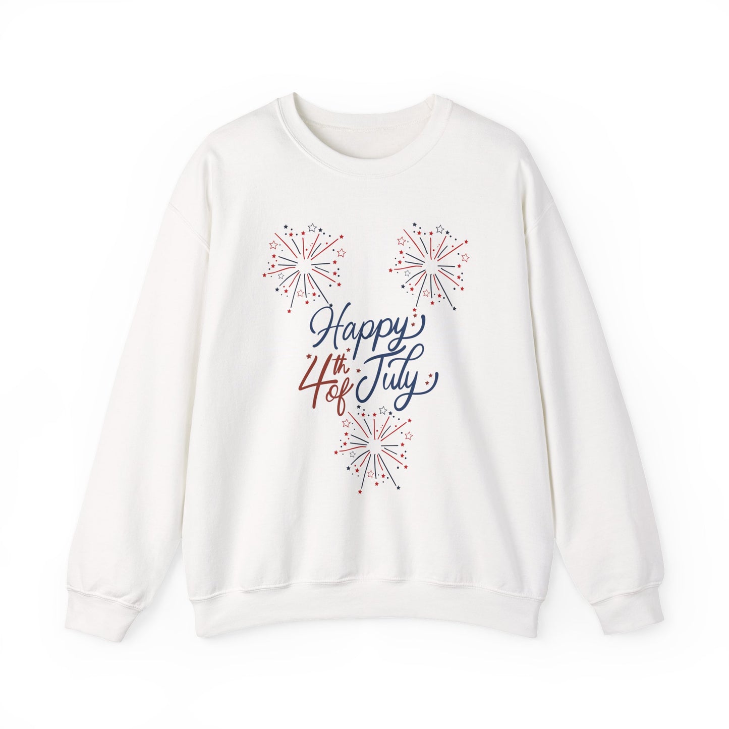 "Happy 4th of July" Fireworks Crewneck Sweatshirt