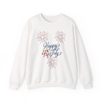 "Happy 4th of July" Fireworks Crewneck Sweatshirt