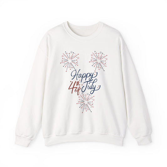 "Happy 4th of July" Fireworks Crewneck Sweatshirt