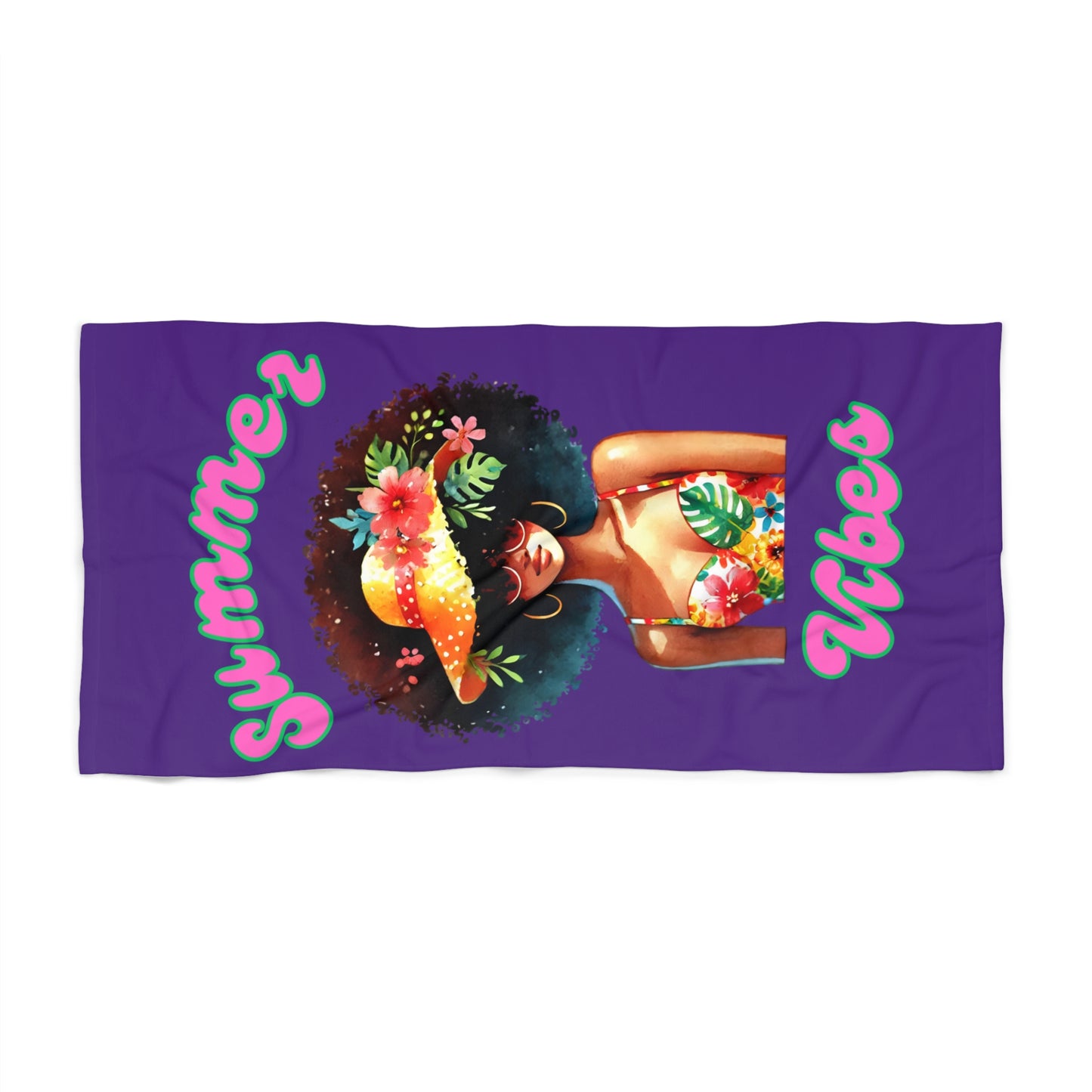 Summer Vibes Beach Towel 2-Dk Purple