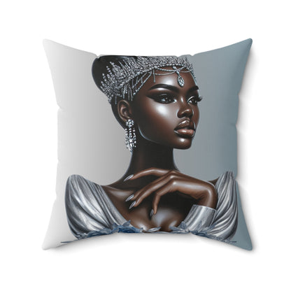 Silver-Spun Polyester Square Pillow