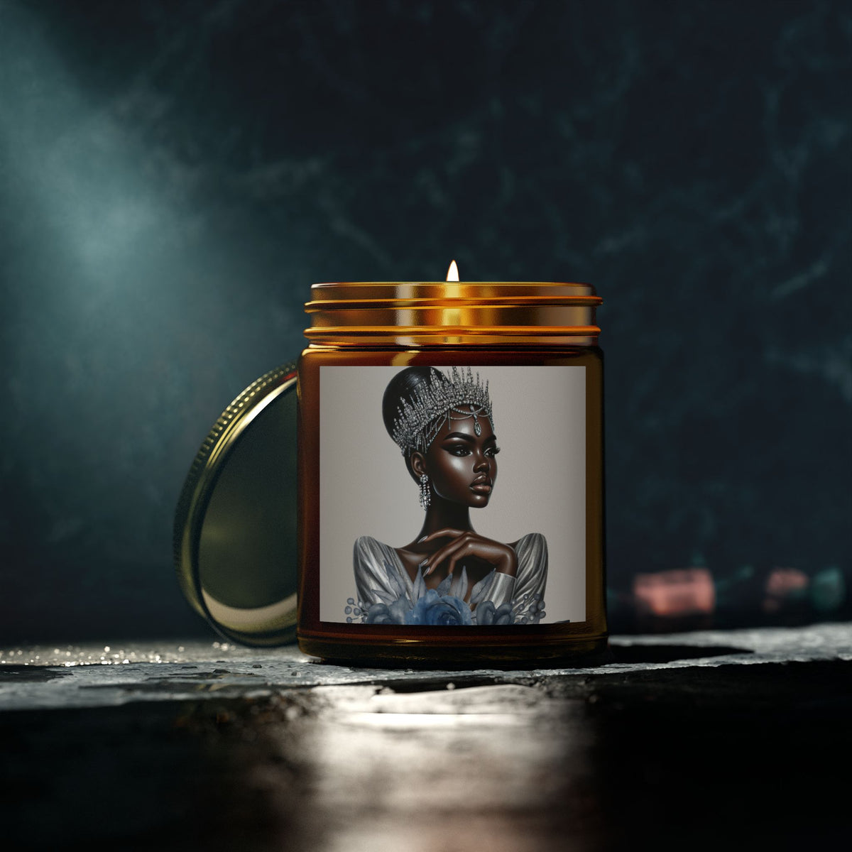 Silver-Scented Candles, Coconut Apricot Wax (4oz, 9oz)