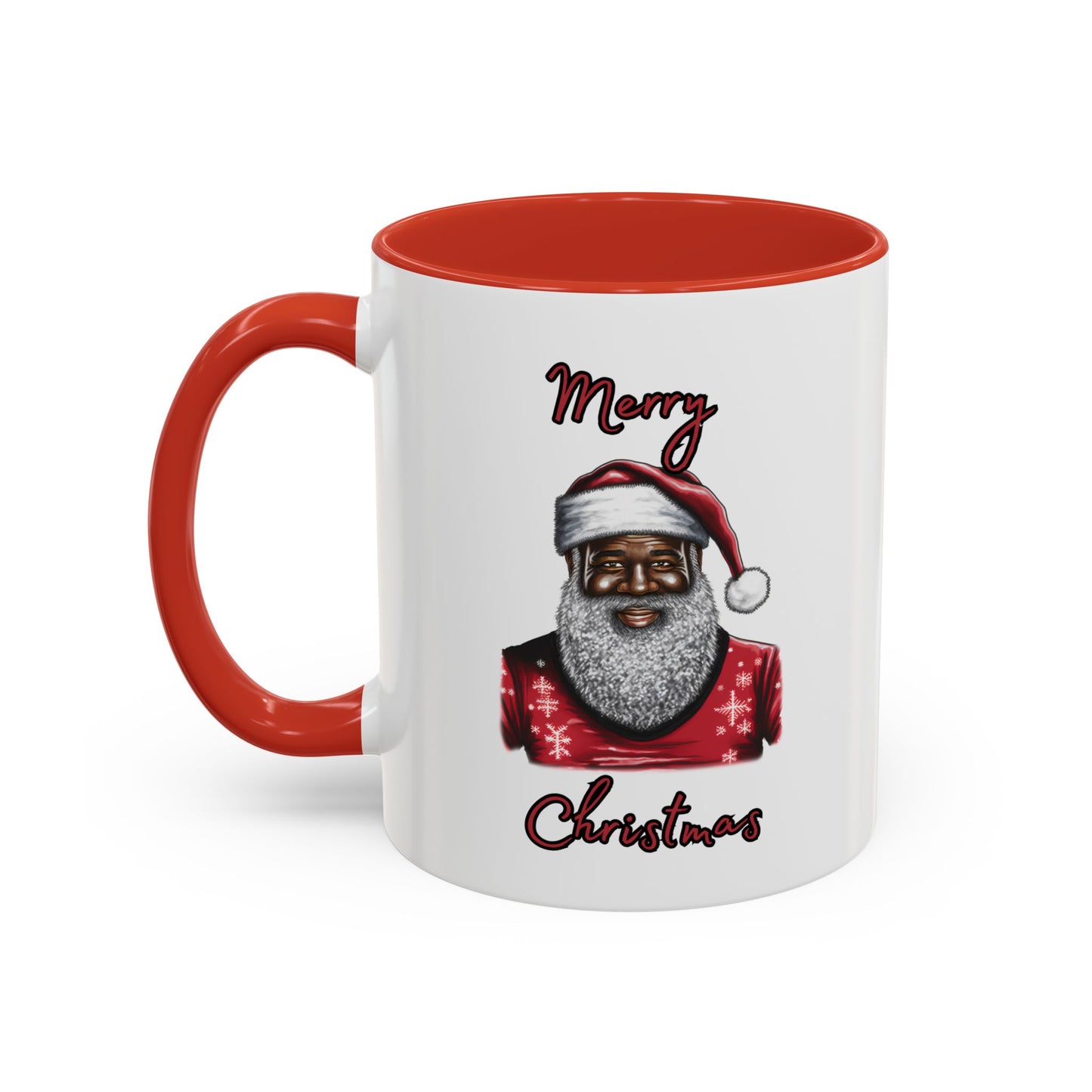 Black Santa-Accent Coffee Mug (11, 15oz) (Black)