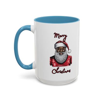 Black Santa-Accent Coffee Mug (11, 15oz) (Black)
