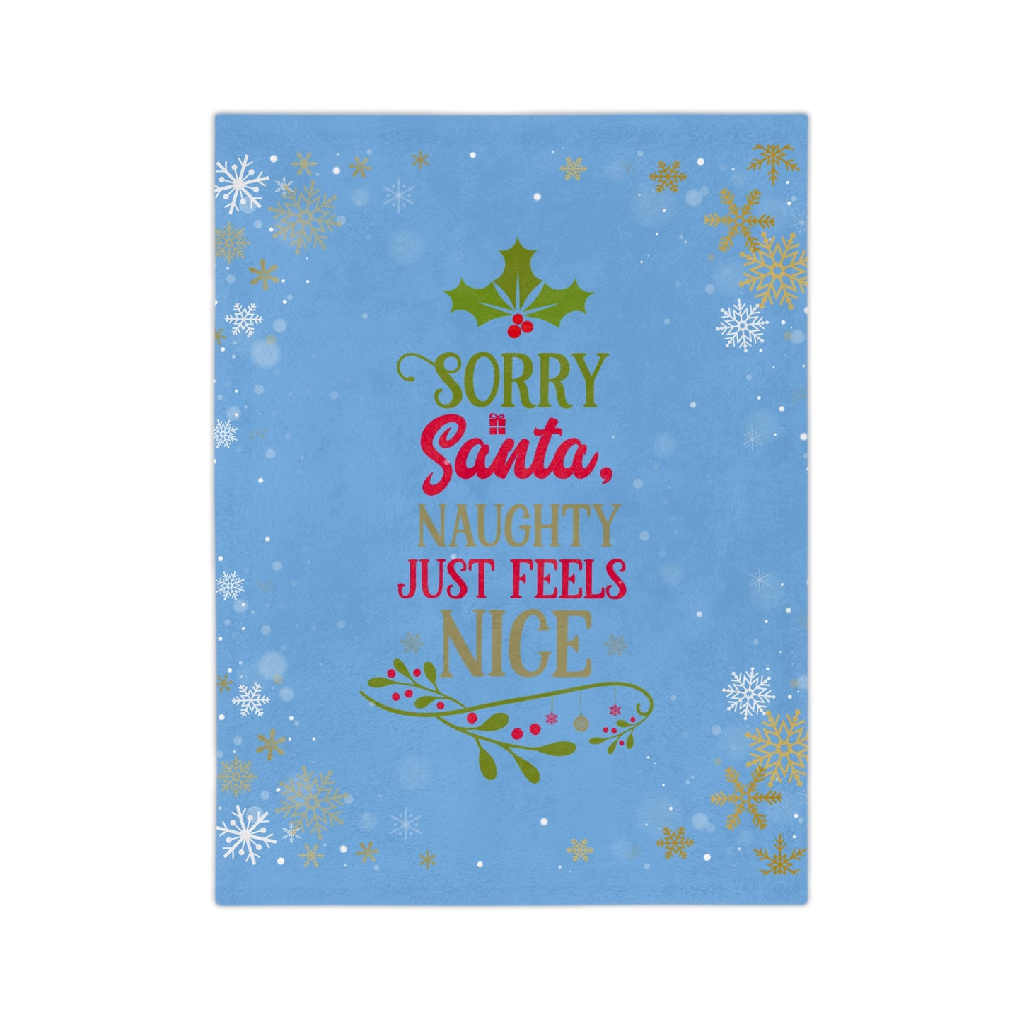 Naughty Feels Nice 2-Velveteen Microfiber Blanket (Lt Blue)