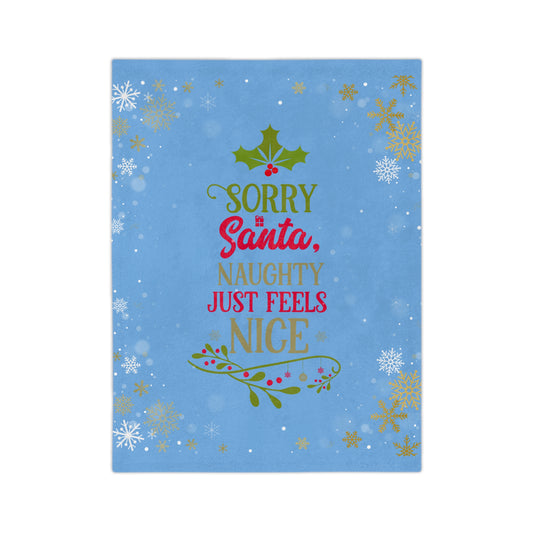 Naughty Feels Nice 2-Velveteen Microfiber Blanket (Lt Blue)
