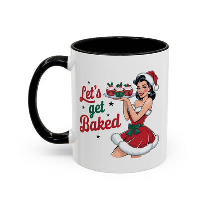 Let's Get Baked-Accent Coffee Mug (11, 15oz) (Black)