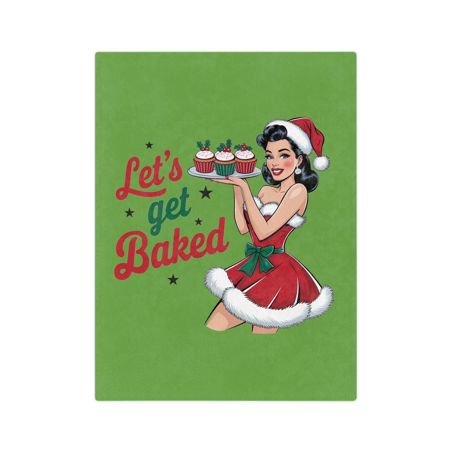 Let's Get Baked-Velveteen Microfiber Blanket (Lt Green)