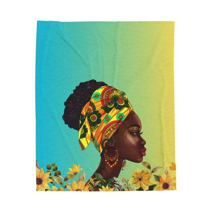 Yellow Flower-Velveteen Plush Blanket