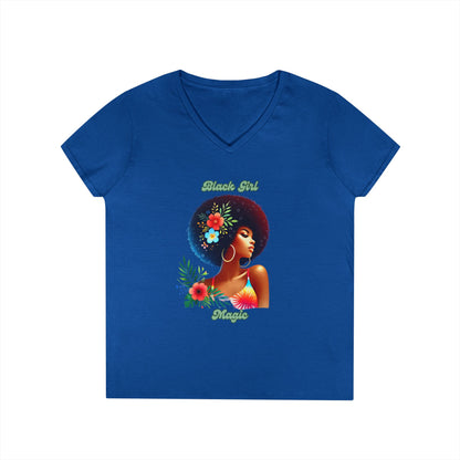 Black Girl Magic Ladies' V-Neck T-Shirt