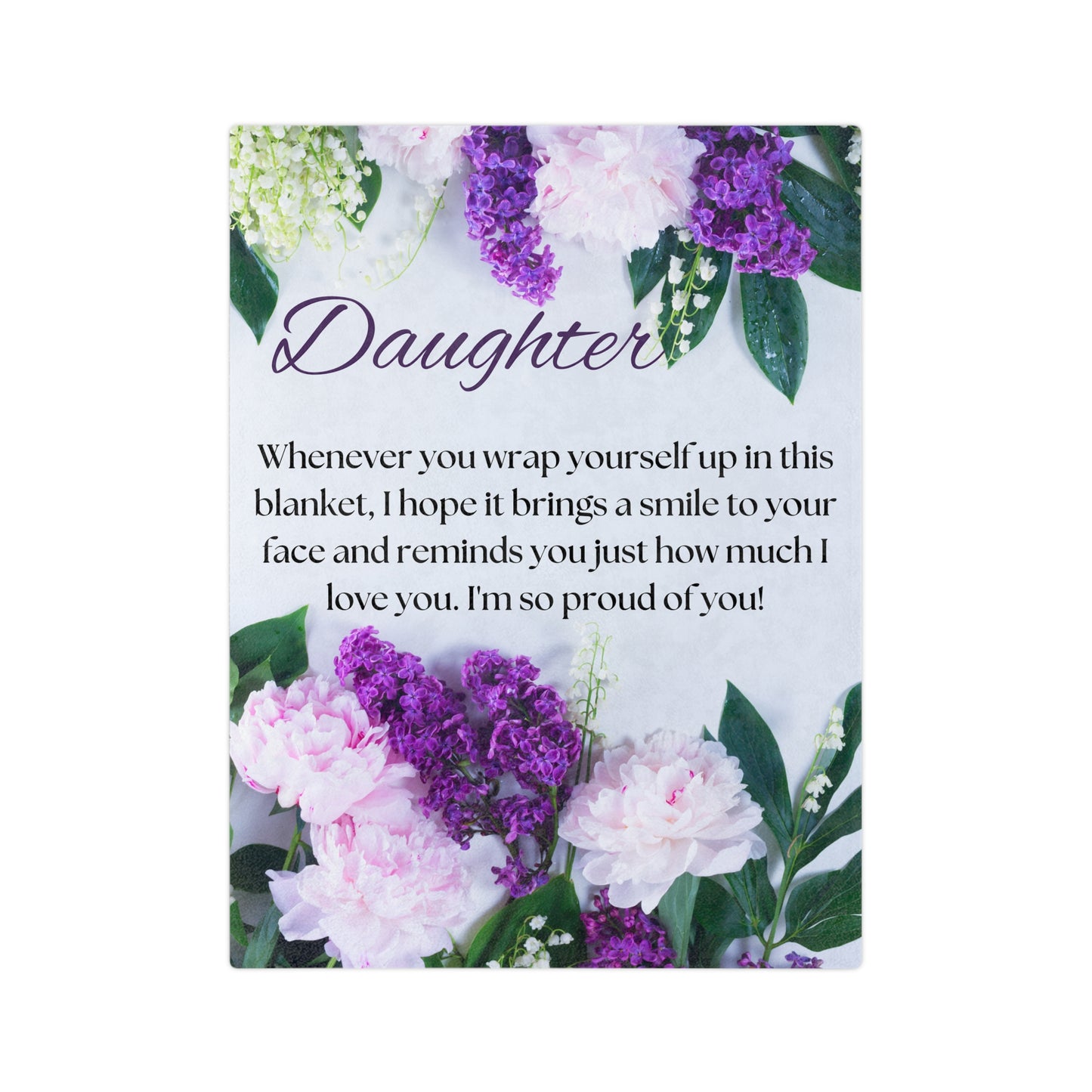 Purple Flower Daughter-Velveteen Microfiber Blanket