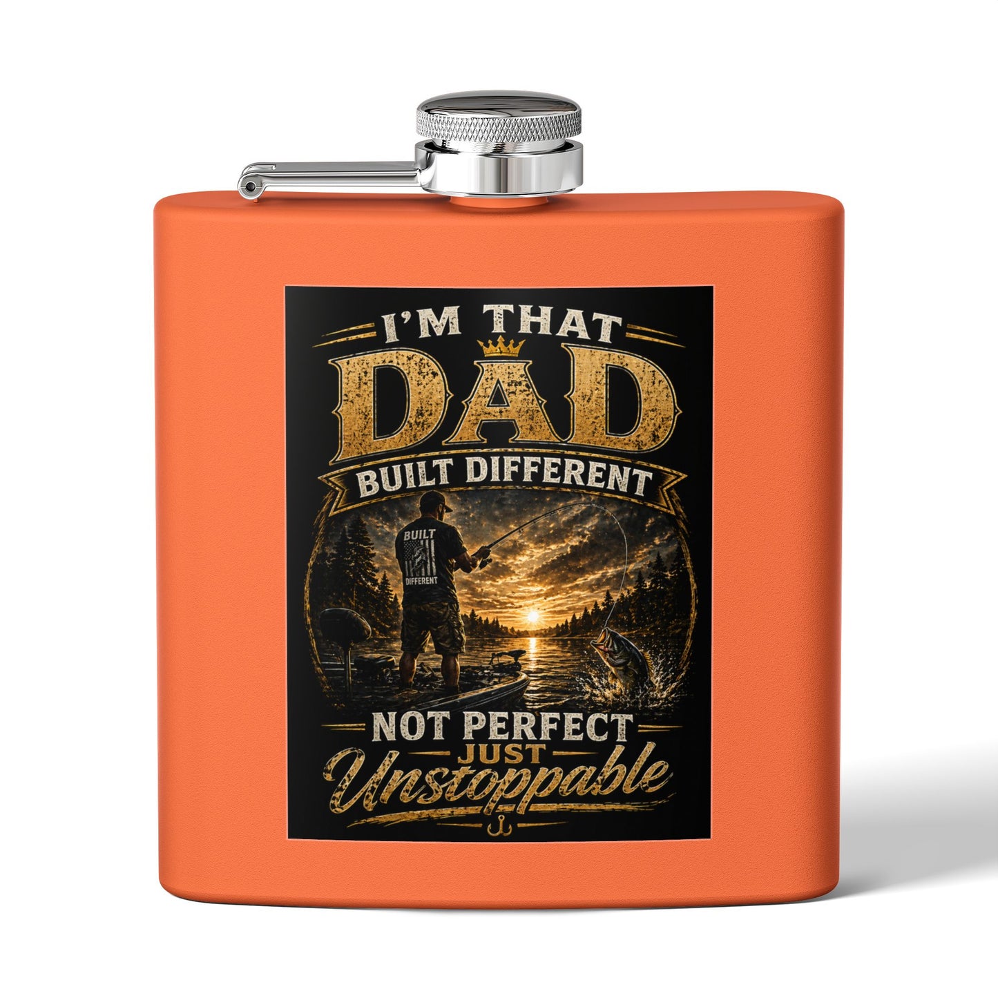 "I'm That Dad, Built Different" Stainless Steel Flask 6oz Gift for dad
