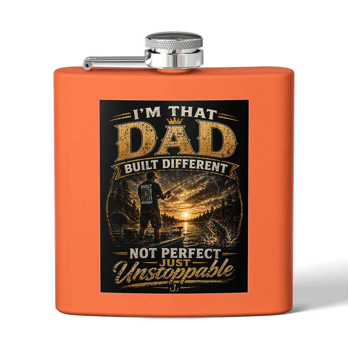 "I'm That Dad, Built Different" Stainless Steel Flask 6oz Gift for dad