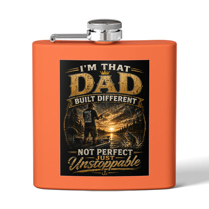 "I'm That Dad, Built Different" Stainless Steel Flask 6oz Gift for dad